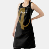 Tablier Monogramme moderne noir (Insitu)