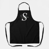Tablier Monogramme moderne Nom personnalisé Apron (Recto)