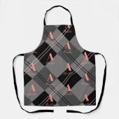 Tablier Monogramme moderne Plaid Grey noir rose (Recto)