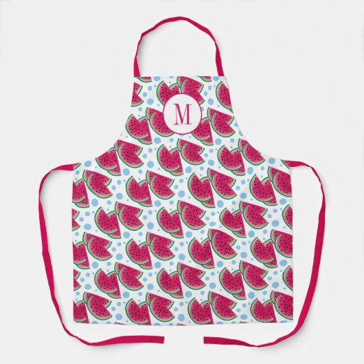 Tablier Monogramme Motif de pastèque tranchée (Recto)