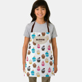 Tablier Monogramme Motif de petits gâteaux colorés (Insitu)