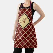 Tablier Monogramme Motif géométrique Diamant Or Rouge (Insitu)