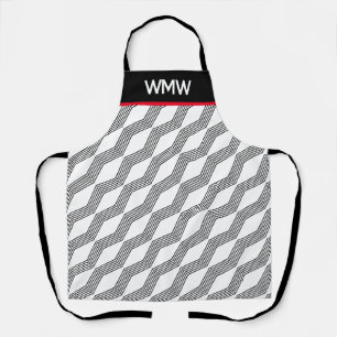 Tablier Monogramme Motif Linéaire Imprimer Tout Sur Apron