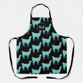 Tablier Monogramme motif Llama Light Turquoise Sparkings (Recto)