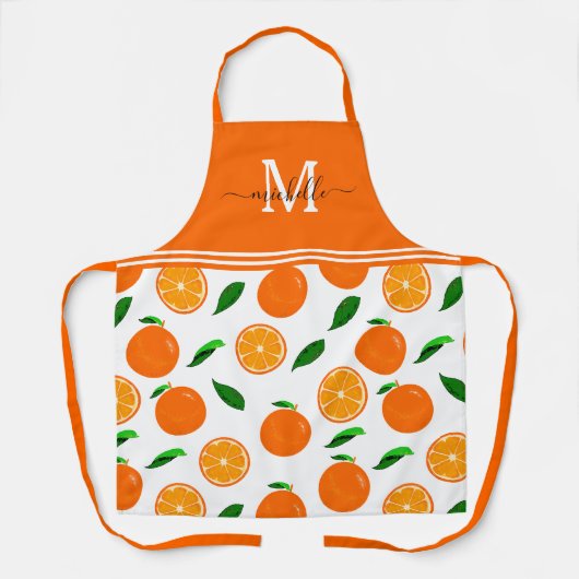 Tablier Monogramme Motif Oranges (Recto)