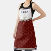 Tablier Monogramme nautique Marine Rouge Blue Gold Apron (Insitu)