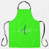 Tablier Monogramme Néon Fluorescent Vert (Recto)