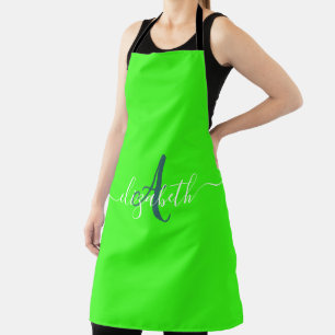 Tablier Monogramme Néon Fluorescent Vert 