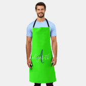 Tablier Monogramme Néon Fluorescent Vert (Porté)