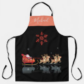 Tablier Monogramme Noël et Bonne Année ! Cadeaux Père Noël (Recto)