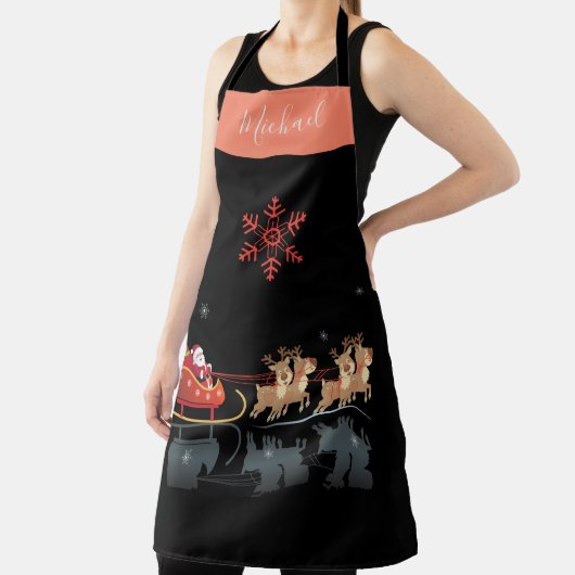 Tablier Monogramme Noël et Bonne Année ! Cadeaux Père Noël (Insitu)