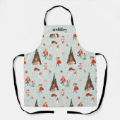 Tablier Monogramme | Noël moderne du milieu du siècle (Recto)