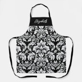 Tablier Monogramme noir blanc Damas (Recto)