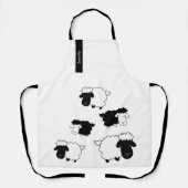 Tablier Monogramme noir et blanc des moutons mignons (Recto)