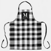 Tablier Monogramme noir et blanc Plaid de buffle (Recto)