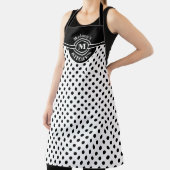 Tablier Monogramme noir et blanc Polka Dot Kitchen Apron (Insitu)
