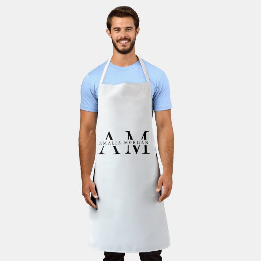 Tablier Monogramme noir minimal (Porté)