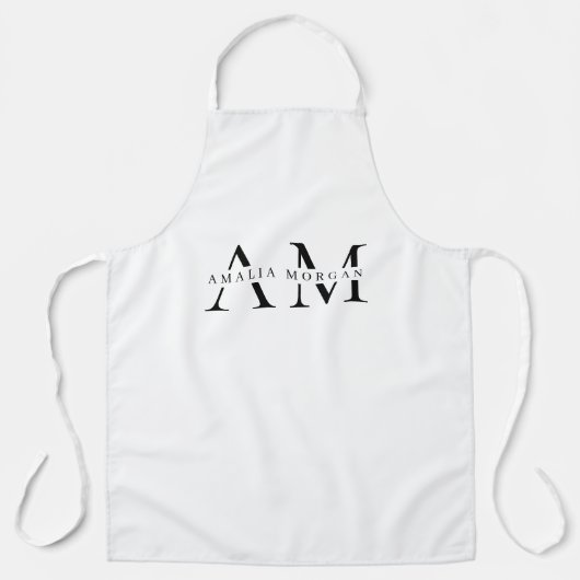 Tablier Monogramme noir minimal (Recto)