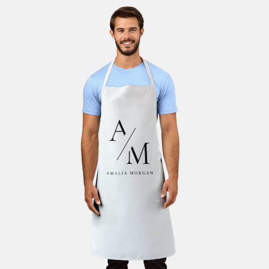 Tablier Monogramme noir minimal (Porté)