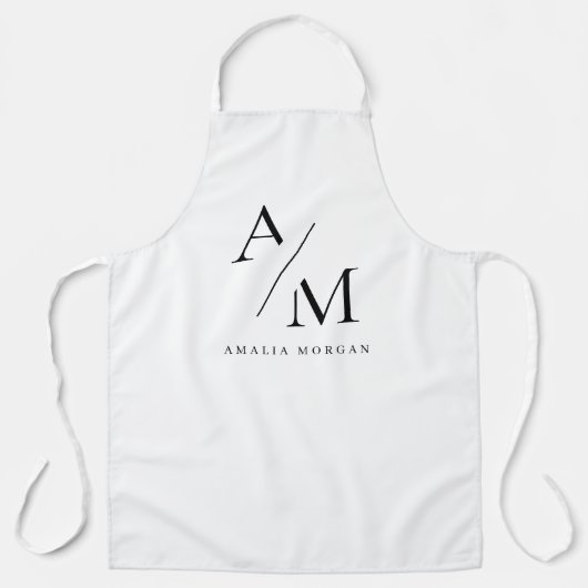 Tablier Monogramme noir minimal (Recto)