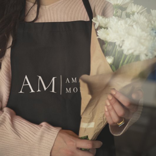 Tablier Monogramme noir minimal