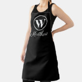 Tablier Monogramme noir minimaliste moderne Monogramme noi (Insitu)