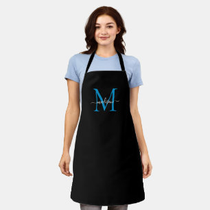 Tablier Monogramme noir noir classique Script féminin
