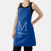 Tablier Monogramme Nom initial Bleu profond Unique Minimal (Insitu)