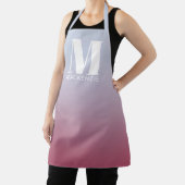 Tablier Monogramme Nom initial Gradient rose bleu (Insitu)
