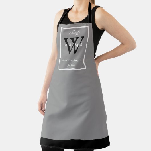 Tablier Monogramme + NOM rend la nourriture excellente Imp (Insitu)