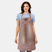 Tablier Monogramme Nom Rose Gold Driving Parties scintilla (Porté)