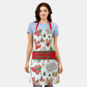 Tablier Monogramme Nom Vintage Noël | (Porté)