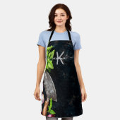 Tablier Monogramme nourriture rustique légumes herbes (Porté)