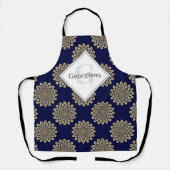 Tablier Monogramme Nous Vous Regardons Marine & Gold Polka (Recto)