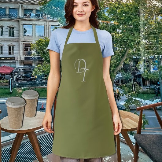 Tablier Monogramme - Olive