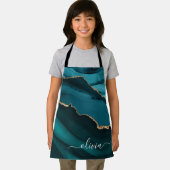 Tablier Monogramme Or Géode Bleu Vert Aqua (Insitu)