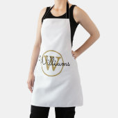 Tablier Monogramme Or Nom Script Noir (Insitu)
