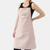 Tablier monogramme or rose initiales nom entreprise (Insitu)