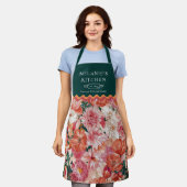 Tablier Monogramme orange rose floral (Porté)