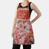 Tablier Monogramme orange rose floral (Insitu)