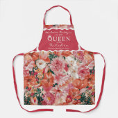 Tablier Monogramme orange rose floral (Recto)