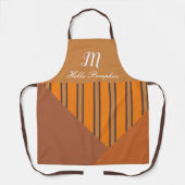 Tablier Monogramme Orange Stripes Couleurs de automne Brow (Recto)