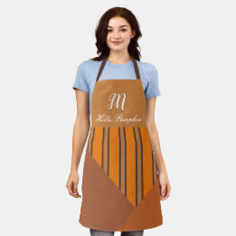Tablier Monogramme Orange Stripes Couleurs de automne Brow