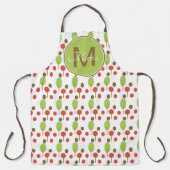 Tablier Monogramme Orange Vert Points Arbres D'automne (Recto)