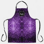 Tablier Monogramme pailleté brillant faux violet foncé (Recto)