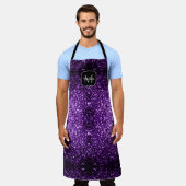 Tablier Monogramme pailleté brillant faux violet foncé (Porté)