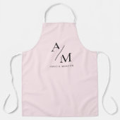 Tablier Monogramme Pastel rose minimal (Recto)