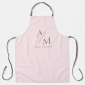 Tablier Monogramme Pastel rose minimal (Recto)