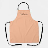 Tablier Monogramme Peach Script moderne Minimaliste Person (Recto)