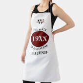 Tablier Monogramme Père Anniversaire Légende N'importe que (Insitu)